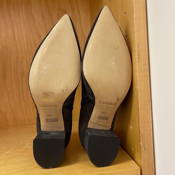 L'AGENCE Grey Suede Jeanne II Booties, Size 36.5 - New without box - Picture 6 of 10